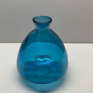 Cobalt dusk blue bottle vase retro look